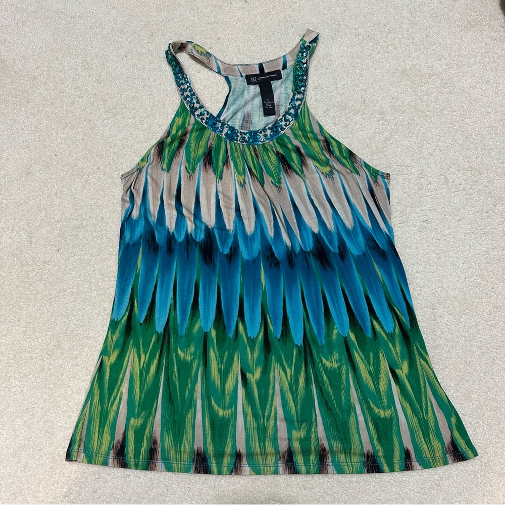 INC Petite top with beaded detail